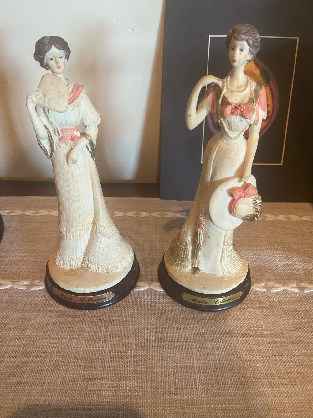 Elegant Ivory and Pink Lady Figurine - Classic Home Accent